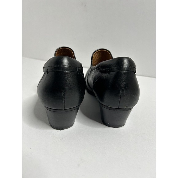 Sofft Shoes Womens 8.5 Loafers Black Leather Slip On Heels Casual Comfort - Picture 4 of 7